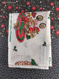 Vintage 'Twas the Night Before Christmas Woodland Animals Festive Fabric Remnant, 2 yd x 45" W