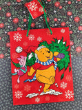 Vintage 1997 Christmas Happy Holidays Winnie the Pooh Gift Bag, Unused