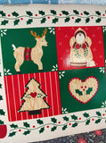 Vintage 1989 CSC Christmas Festive Vinyl Foam Placemats Set/4