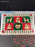 Vintage 1989 CSC Christmas Festive Vinyl Foam Placemats Set/4