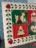 Vintage 1989 CSC Christmas Festive Vinyl Foam Placemats Set/4