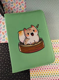 Cute Lil' Dumpling Cat Green Pleather 4-Pocket TCG Binder, NWOT