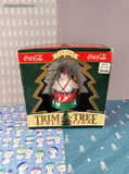 Vintage 1990 Coca-Cola Trim-a-Tree Collection Happy Holidays Santa Christmas Ornament, NIB