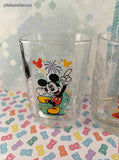 Vintage 2000 Disney's Animal Kingdom Mickey Mouse Square Glass Tumblers Set/3, Like New