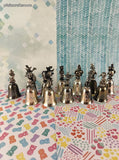 Vintage NE Collectors Society Classic Disney Bells Silver Plated Pewter Set/12