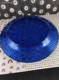 Vintage Pyrex Festiva Cobalt Blue Swirl Dinner Plates 10.75" Set/2, Like New