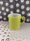 Vintage Key Lime Green & White Milk Glass Coffee Mug
