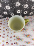 Vintage Key Lime Green & White Milk Glass Coffee Mug