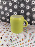 Vintage Key Lime Green & White Milk Glass Coffee Mug