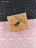 RARE 2010 House Mouse Designs "Umbrella Ride" Wooden Block/Rubber Stamp