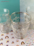 Vintage Bartlett Collins Ribbed Floral Etched Frosted Glass Tumblers Set/4