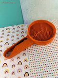 Vintage Tupperware Sift-It Orange  Handheld Flour Sugar Sifter, Nice & Clean