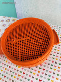 Vintage Tupperware Sift-It Orange  Handheld Flour Sugar Sifter, Nice & Clean