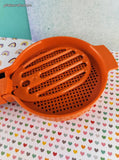 Vintage Tupperware Sift-It Orange  Handheld Flour Sugar Sifter, Nice & Clean