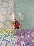 RARE Vintage Galletas GAMA Feliz Navidad Christmas Heavy Glass Tumbler, Like New