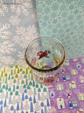 RARE Vintage Galletas GAMA Feliz Navidad Christmas Heavy Glass Tumbler, Like New