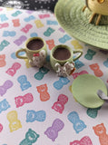 Vintage 1996 Enesco Precious Moments Noah's Ark Miniature Toy Resin Tea Set