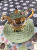Vintage 1996 Enesco Precious Moments Noah's Ark Miniature Toy Resin Tea Set