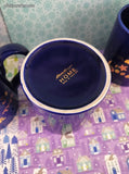 Vintage Eddie Bauer Home Christmas Blue Coffee Mugs Set/4, Like New