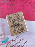 Vintage D.O.T.S. #N215 Honey Bear Wooden Block/Rubber Stamp