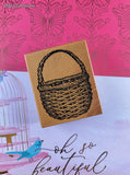 Vintage 1999 PSX #G-1373 Wicker Easter Basket Wooden Stamp Block
