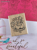 Vintage D.O.T.S. #N235 Big Bear Hugs Wooden Block/Rubber Stamp