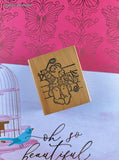 Vintage 1998 Hampton Art Musical Bear Wooden Block/Rubber Stamp