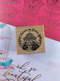 Vintage 1990 PSX #F-643 Friends are Forever Gazebo Tea Party Wooden Stamp Block