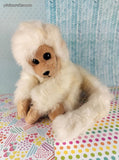 Vintage 1987 TY Classic Mischief White Monkey Plush Toy, Like New