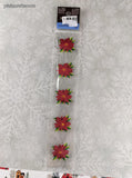 Recollections Boutique SHINY Poinsettia Flower Stickers 5pc, New/Sealed