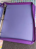 Vintage Lisa Frank Angel Soft Plastic 3-Ring Purple Binder Full Zip
