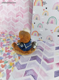 Vintage Sandcastle Teddy Bear Beach Fun Figurine, Nice & Clean