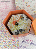 Hexagonal Decorative Bumble Bee Gift Box Set/2 Nesting, Like New