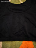 American Eagle Aerie Women's Black Ribbed Sports Bralette Size Medium