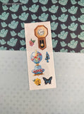 Vintage 1997 Creative Memories Olde Tyme Clock Floral Butterflies Full Sticker Sheet, Unused