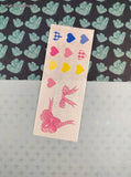 Vintage 1997 Creative Memories Hearts & Pink Bows Full Sticker Sheet, Unused