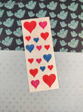Vintage 2000 Creative Memories Pink Blue Hearts Full Sticker Sheet, Unused