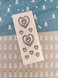 Vintage 1996 Creative Memories Silver Wedding Christmas Hearts Full Sticker Sheet, Unused