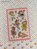 Vintage AGC American Greetings Ballerina Teddy Bears Full Sticker Sheet, Unused