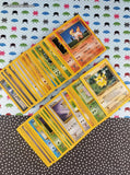 Vintage 1990's Bulk Pokemon Card Lot, 59 Common + 62 Uncommon WOTC Cards No Duplicates