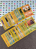 Vintage 1990's Bulk Pokemon Card Lot, 59 Common + 62 Uncommon WOTC Cards No Duplicates