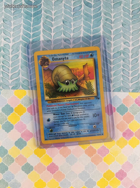 rare break pokemon card Vintage Common - Omanyte Fossil Non-Holo Pokemon Card 52/62