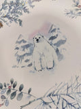 Vintage Pfaltzgraff Winter Frost Snowy Polar Bear Luncheon Plates 8.75" Set/2, Clean