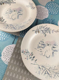 Vintage Pfaltzgraff Winter Frost Snowy Polar Bear Luncheon Plates 8.75" Set/2, Clean