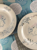 Vintage Pfaltzgraff Winter Frost Snowy Polar Bear Luncheon Plates 8.75" Set/2, Clean