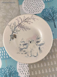Vintage Pfaltzgraff Winter Frost Snowy Polar Bear Bread & Butter Plates 6.5" Set/2, Clean