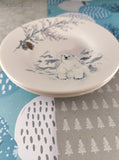 Vintage Pfaltzgraff Winter Frost Snowy Polar Bear Bread & Butter Plates 6.5" Set/2, Clean