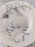 Vintage Pfaltzgraff Winter Frost Snowy Polar Bear Bread & Butter Plates 6.5" Set/2, Clean