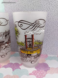 Vintage Currier & Ives Frosted Glass Tumblers 5.75" Set/5