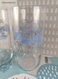 Vintage Pfaltzgraff Winter Frost Snowy Glass Tumblers 5.75" Set/2, Like New